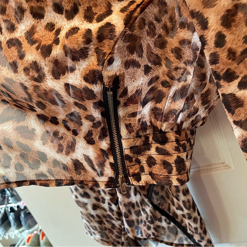 Leopard Print Open Front Jacket - image 6